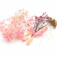 Dekobox mit gefärbten Blumen in rosafarben 1 Stück