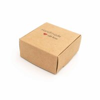 Faltschachtel in braun mit Aufschrift Handmade with Love...