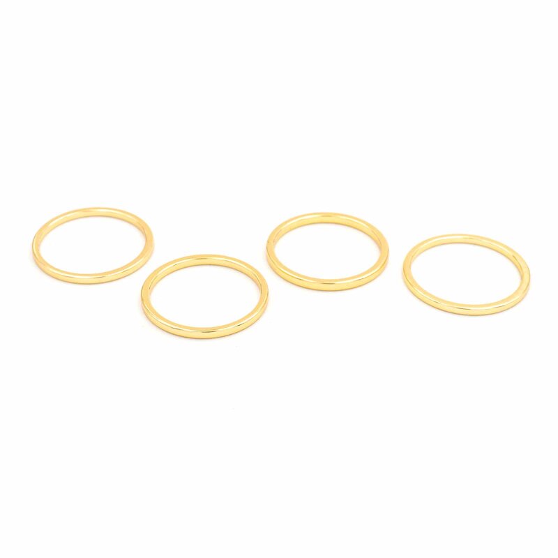 Ring als Verbinder mit 18k Goldbeschichtung 4 Stück