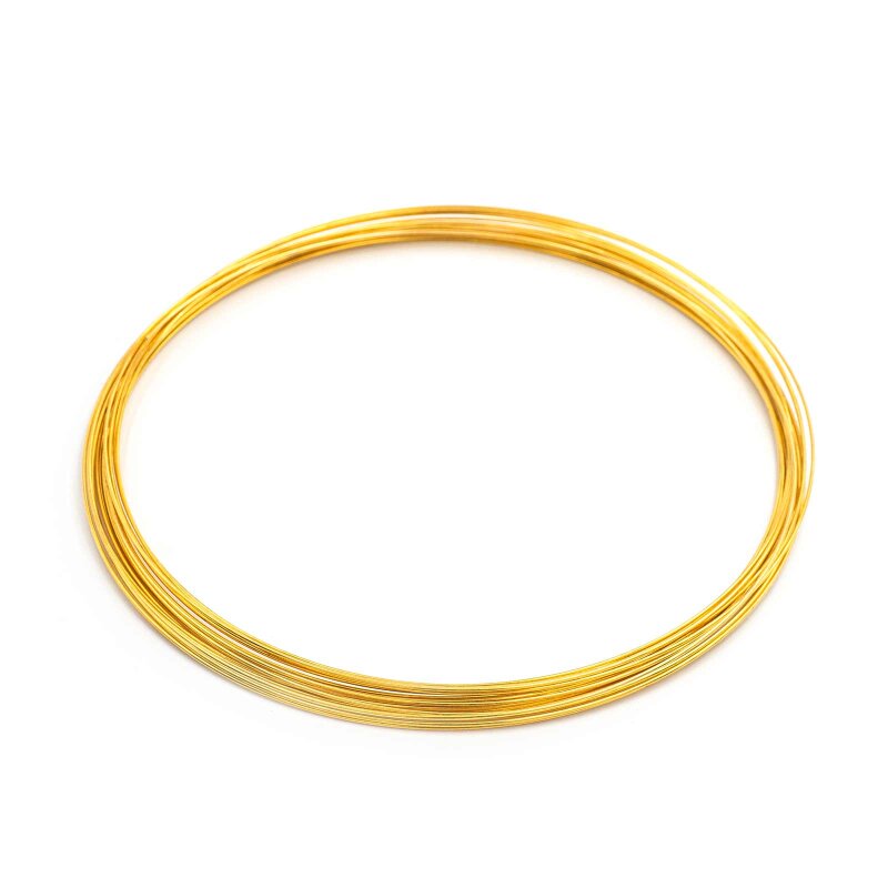 Memory Wire 0,6mm für Colliers in goldfarben 11,5 cm 20 Windungen Karbonstahl