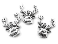 3 Hirsch Anhänger in tibetsilber