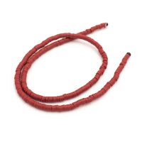 Katsukiperlen aus dunkelrotem Polymer-Ton 4mm 1 Strang