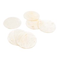 Capiz Muschelscheiben in cremeweiß 40 mm 10 Stück