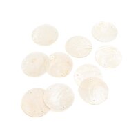 Muschelscheiben in cremeweiß 30 mm 10 Stück