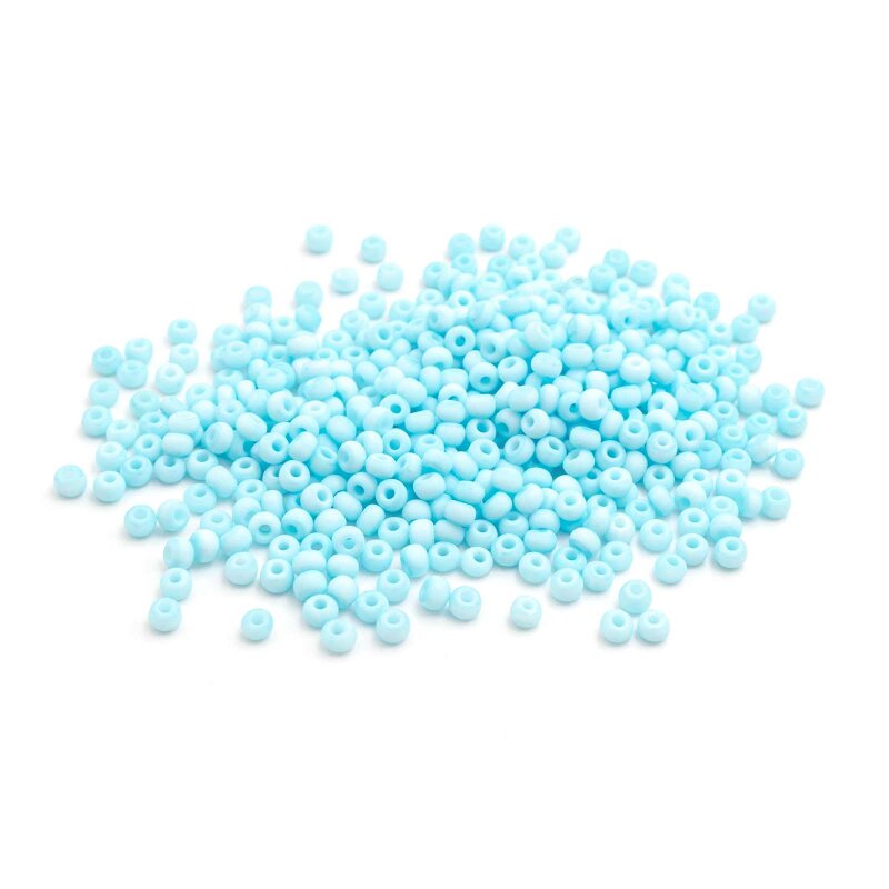 Rocailles Perlen opak in himmelblau 3mm 10 Gramm