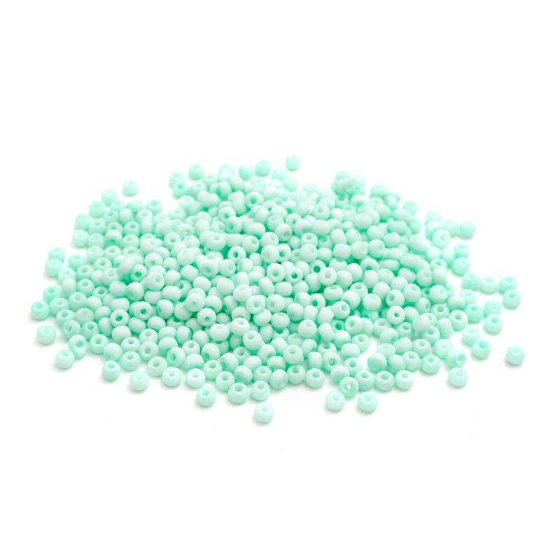 gefrostete Rocailles Perlen opak in mint 3mm 10 Gramm