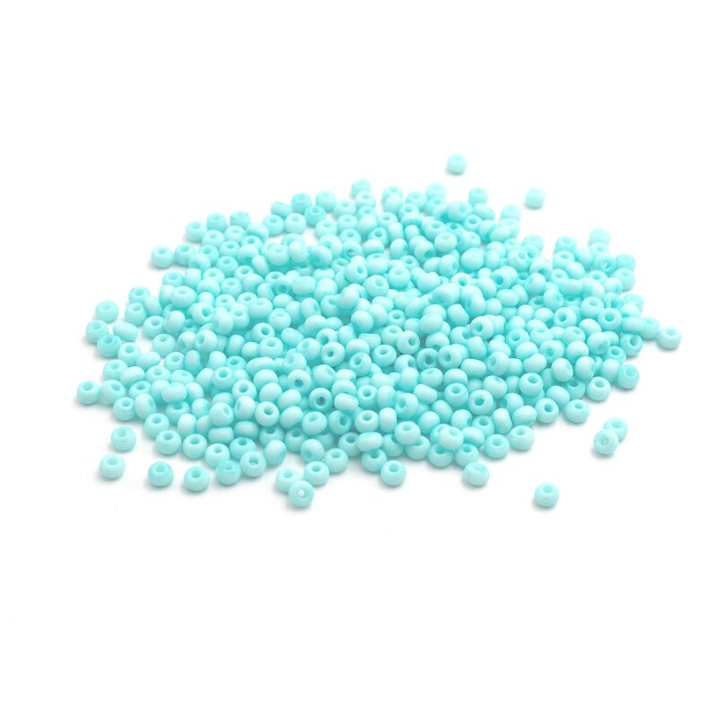 Rocailles Perlen opak in cyan 3mm 10 Gramm