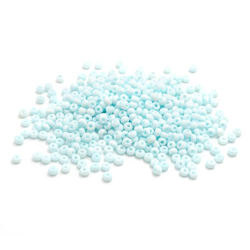 matte Rocailles opak in Eisblau 3mm 10 Gramm