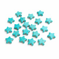 Perlen als Stern in türkis 11mm 20 Stück