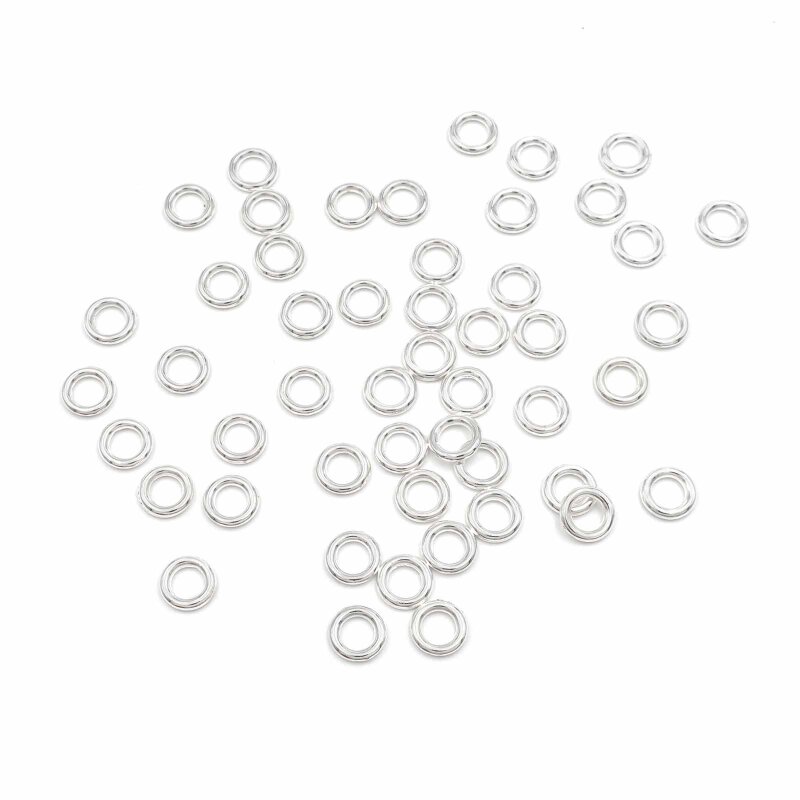 geschlossene Binderinge in silberfarben 8mm 50 Stück