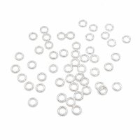 geschlossene Binderinge in silberfarben 8mm 50 Stück