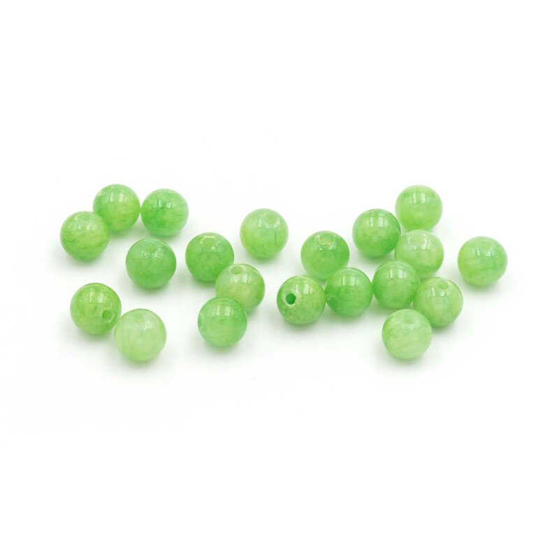 Perlen aus Jade in grün 6 mm 20 Stück
