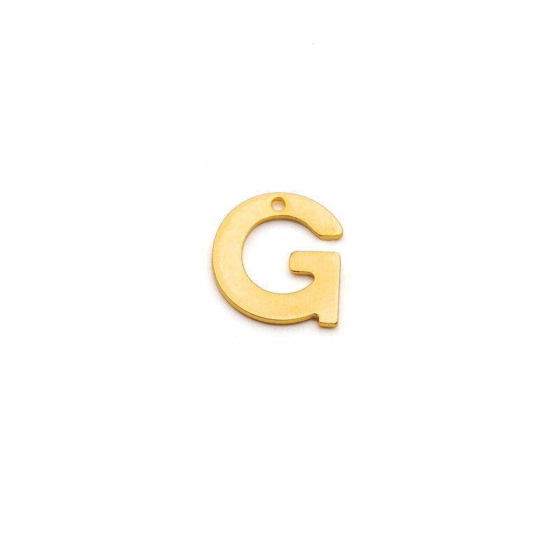 schlichter Anhänger als Buchstabe G aus Edelstahl in goldfarben 1 Stück