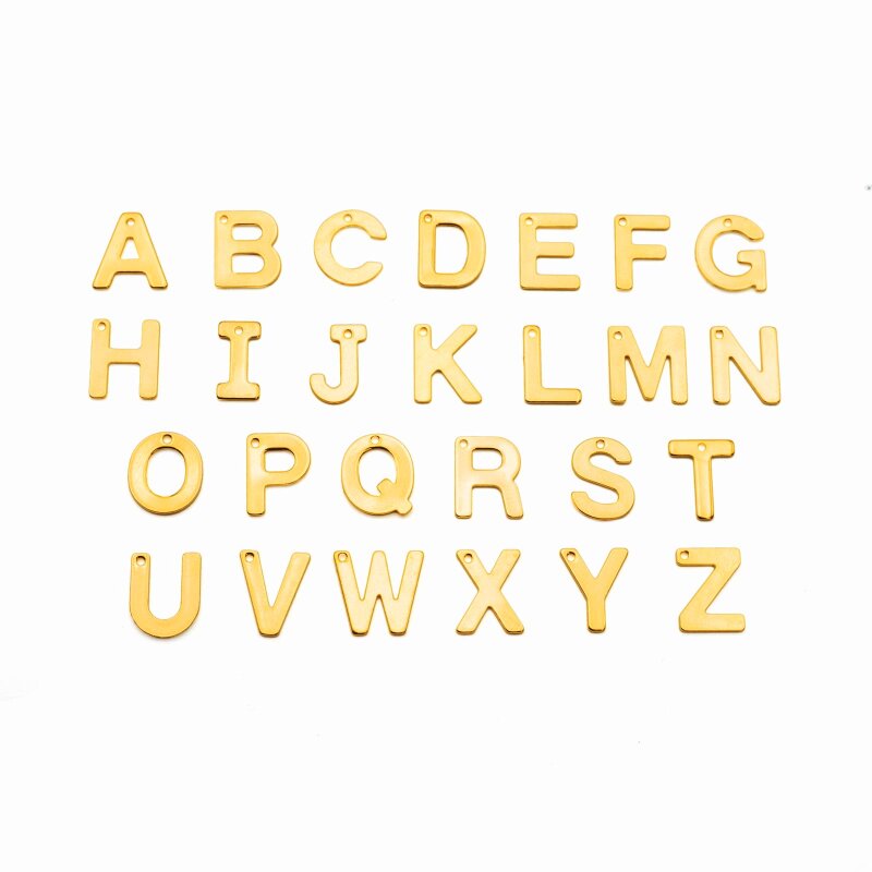 schlichter Anhänger als Buchstabe L aus Edelstahl in goldfarben 1 Stück