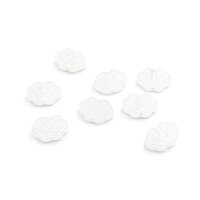 8 Weiße Glasperlen als Wolke im Jadedesign 6mm