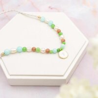 Perlen aus Jade in hellbraun eingefärbt 6mm 20...