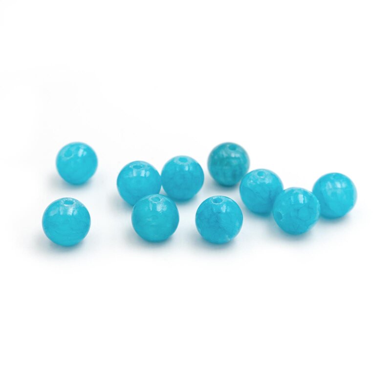 Perlen aus Jade in türkis gefärbt 8mm 10 Stück