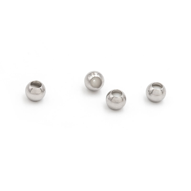 Stopperperlen aus 304 Edelstahl 4mm für dünne Bänder 4 Stück