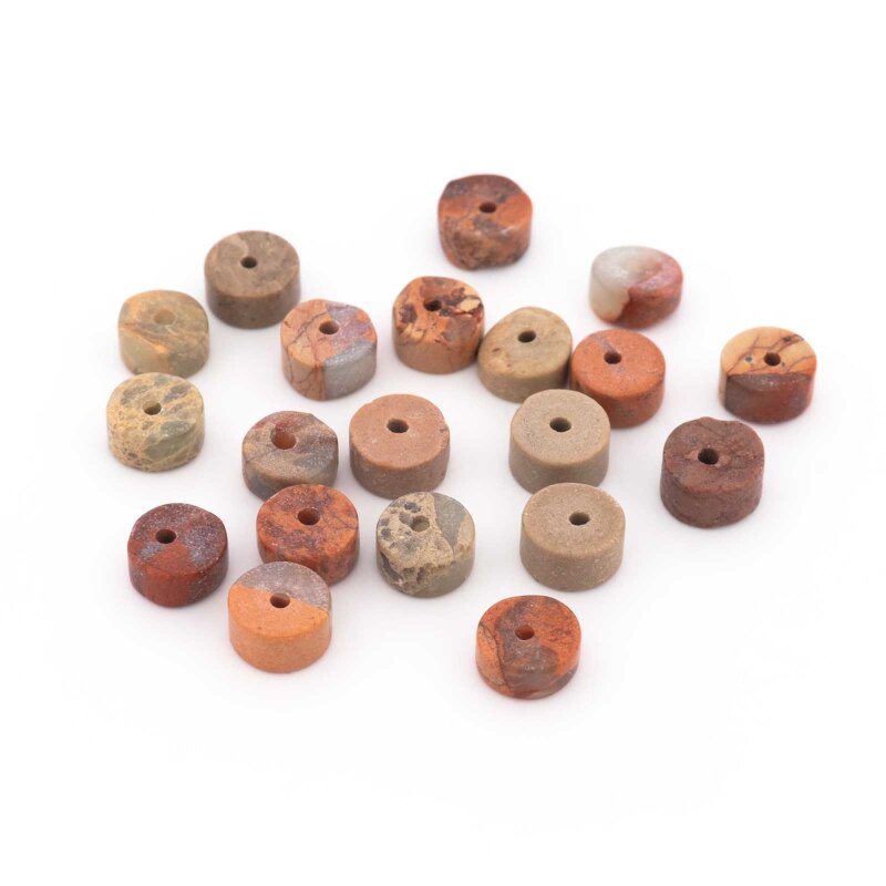Perlen aus Jaspis in Naturtönen 6 mm 20 Stück