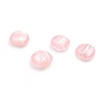 flache Lampworkperlen mit Silberfolie in rosa 12mm 4...