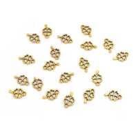 Anhänger als Kleeblatt in antik goldfarben 11x7mm 20...