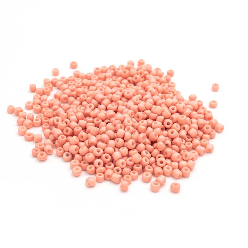 gefrostete Rocailles Perlen opak in apricot 3mm 20 Gramm