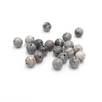 natürliche Perlen aus Jaspis in grau 6mm 20 Stück