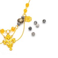 natürliche Perlen aus Jaspis in grau 6mm 20 Stück