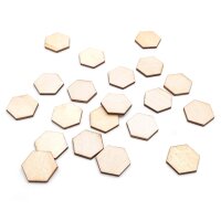 Plättchen aus Holz als Hexagon 20 x 18 mm 20 Stück
