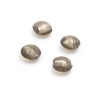 flache Lampworkperlen mit Silberfolie in grau 12mm 4...