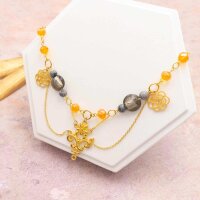 flache Lampworkperlen mit Silberfolie in grau 12mm 4...