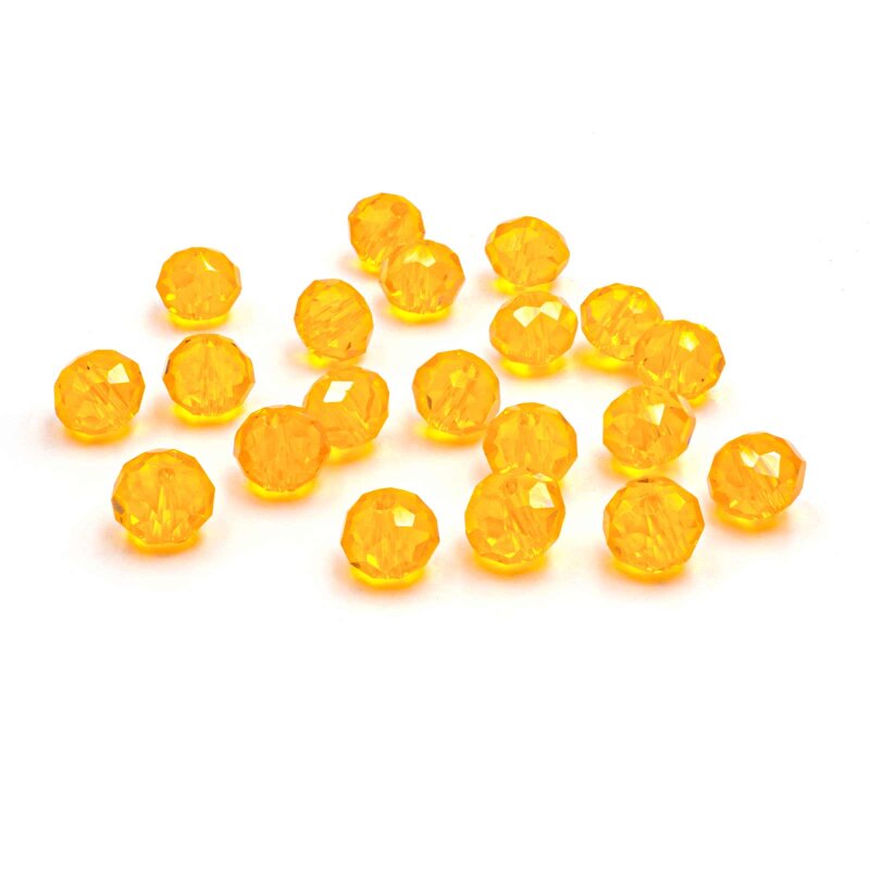 Glasschliffperlen als Rondelle in Honiggelb 8mm 20 Stück