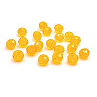 Glasschliffperlen als Rondelle in Honiggelb 8mm 20...