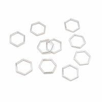 Bienenwabe 15 x 17 mm aus Metalllegierung in Silberfarben...