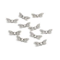 Libellenflügel in antik silberfarben 23mm 10 Stück