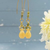 gelbe Glasanhänger als Knospe im Jadedesign 17 mm 4...