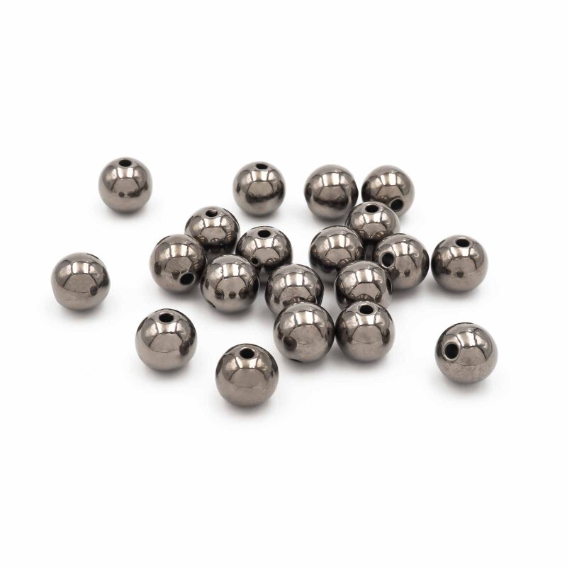 Acrylperlen in Gunmetall Metalloptik 8mm 20 Stück