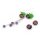 flache Lampwork Perlen in Aubergine mit Silberfolie 12mm 4 Stück