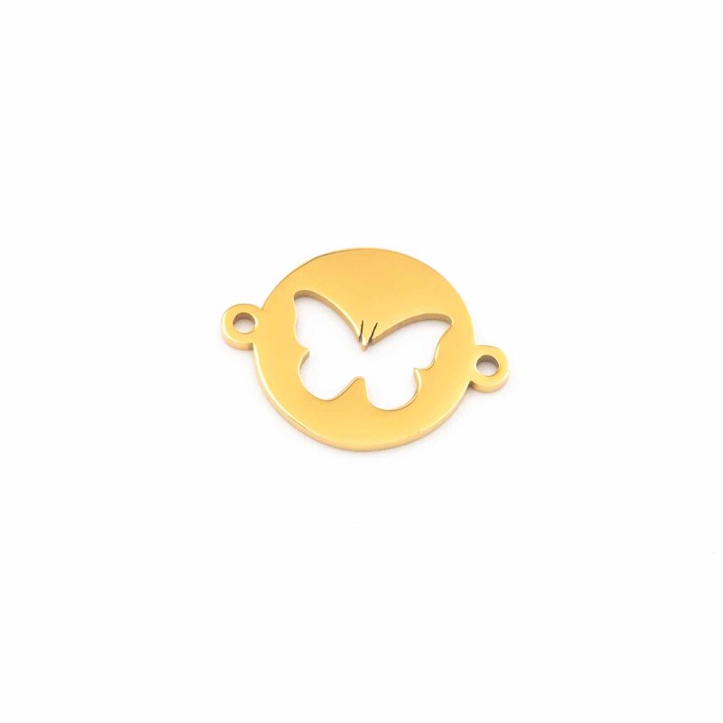 Schmetterling als Verbinder in goldfarben 1 Stück