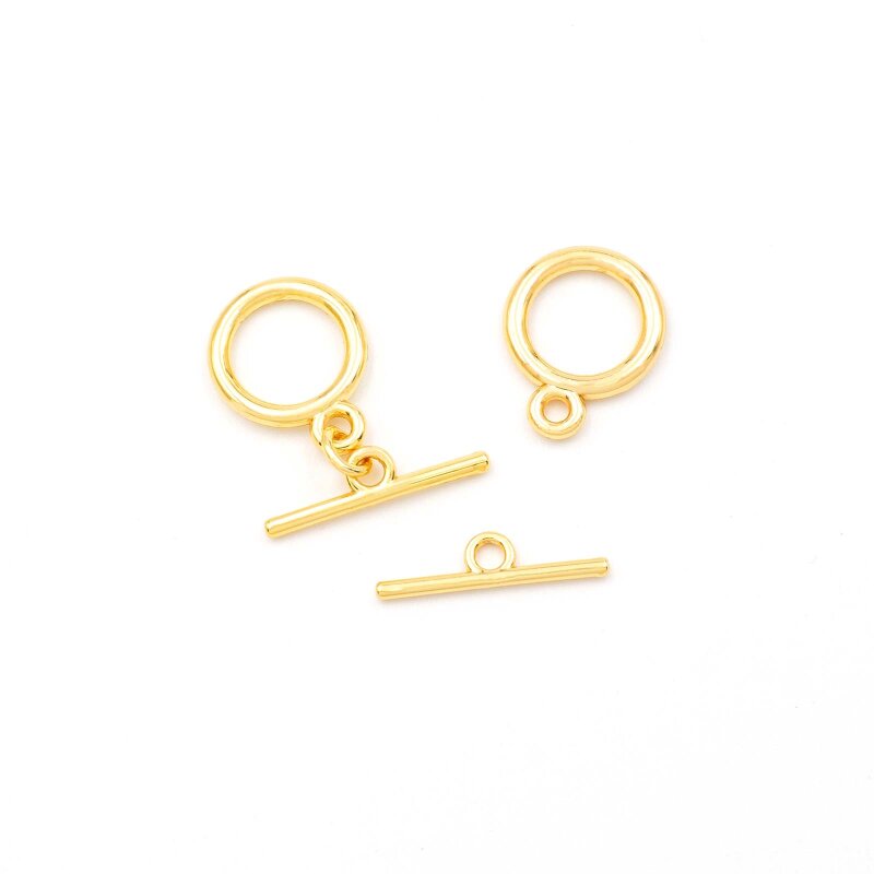 Knebelverschlüsse aus Messing mit 18K Goldbeschichtung 2er Set