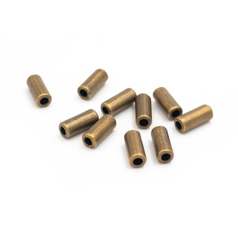 Längliche Perlen in antik bronzefarben 12mm lang 10 Stück