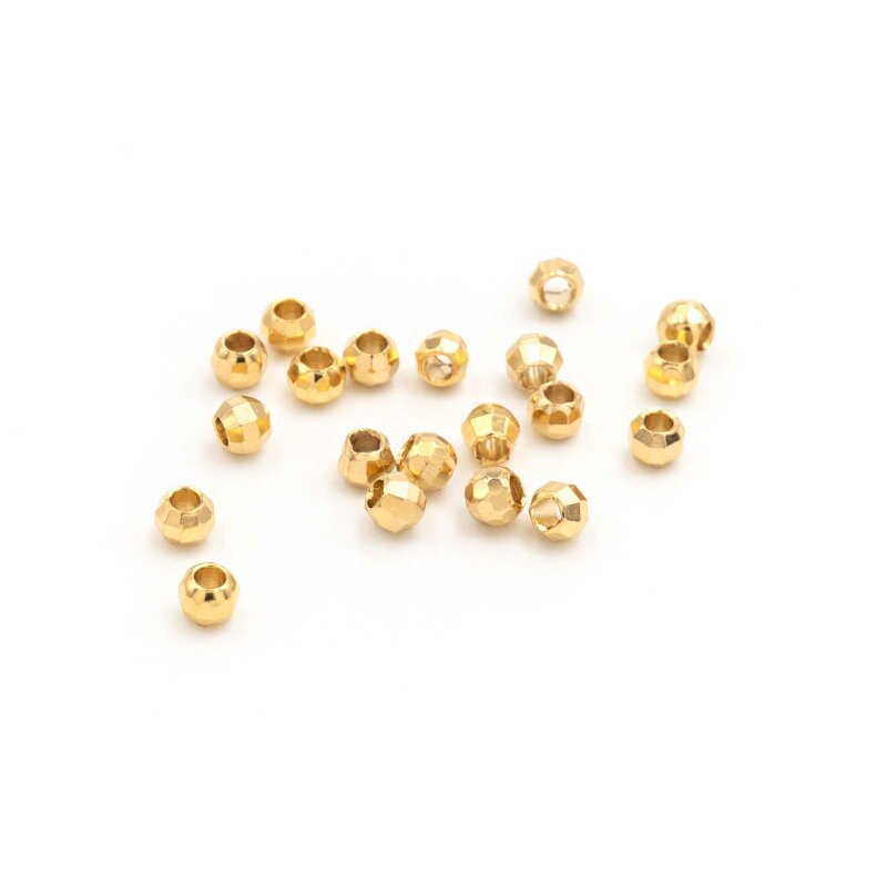 Zwischenperlen aus Messing langanhaltende 24k Goldbeschichtung 3x2,5mm 20 Stück