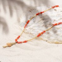 Glasschliffperlen mit Farbverlauf in orange und rot 4x3mm...