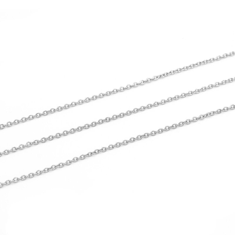 Gliederkette 304 Edelstahl in platinfarben 2x1,5mm 2 Meter