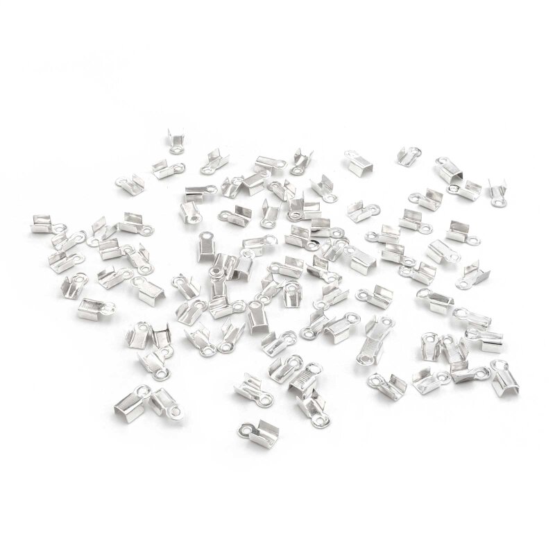 Faltklemmen in silberfarben 6mm 100 Stück