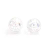 durchsichtige Hohlperlen mit Holoeffekt 25mm 2 Stück