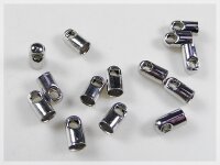30 Endkappen silber platiniert für 2,5 mm Bänder