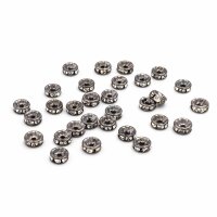 Zwischenperlen mit klaren Strasssteinen in Gunmetall 6mm...