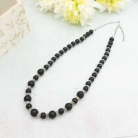 glänzende Perlen aus Onyx in schwarz 8mm ein Strang...