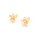 Blumen Ohrstecker mit Öse, Messing 18K goldbeschichtet, 2 Stück